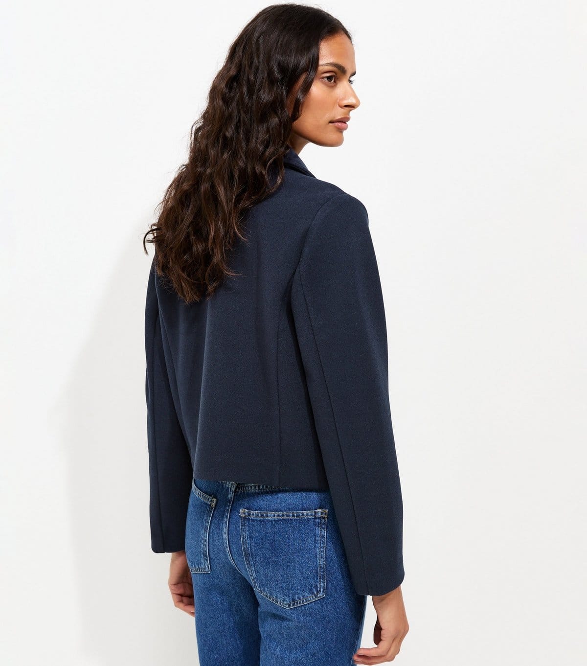 New Look Women's Navy Button Front Collared Shacket New Look - 4
