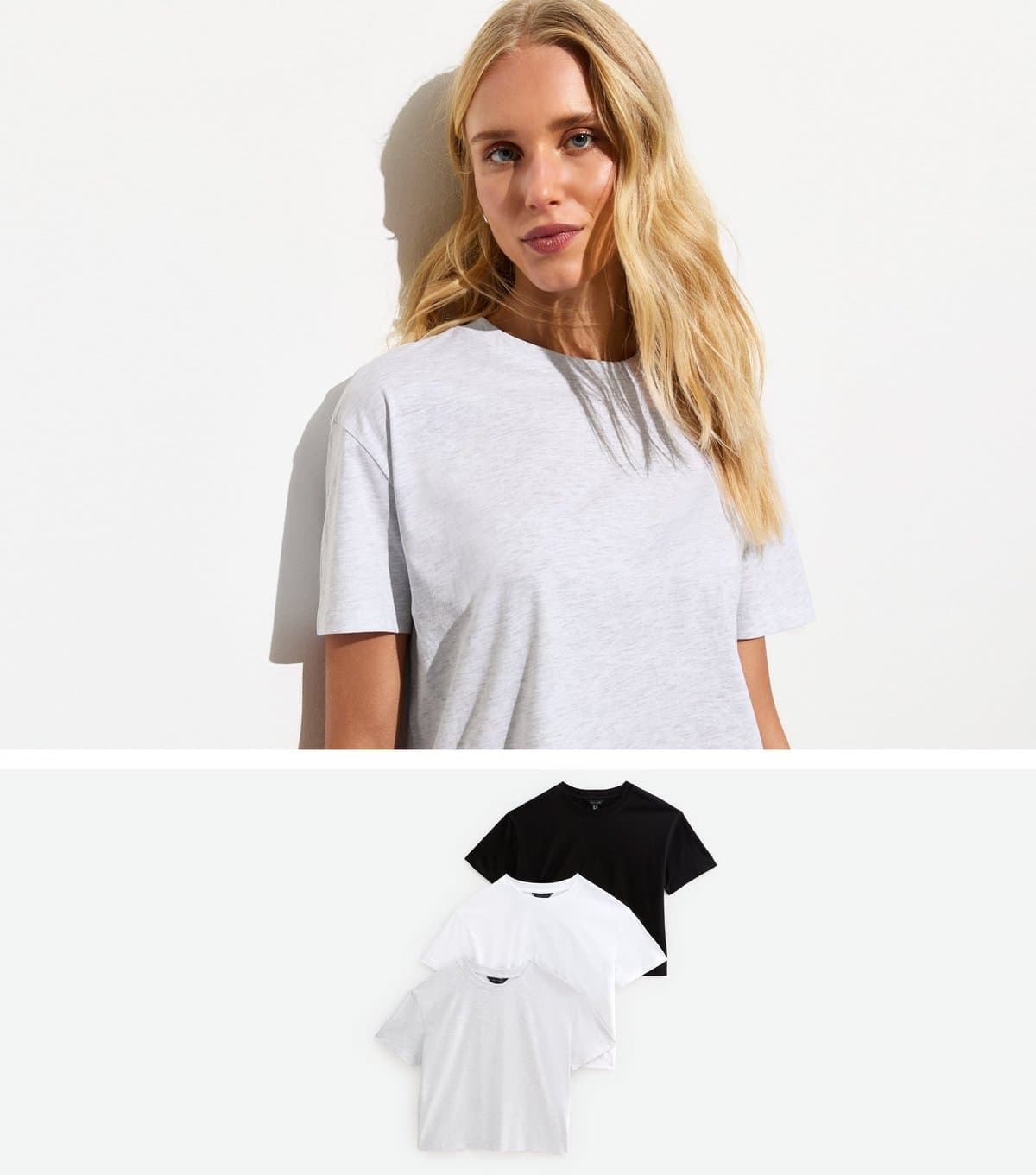 New Look Women's 3 Pack of Soft Cotton Boxy T-Shirts New Look