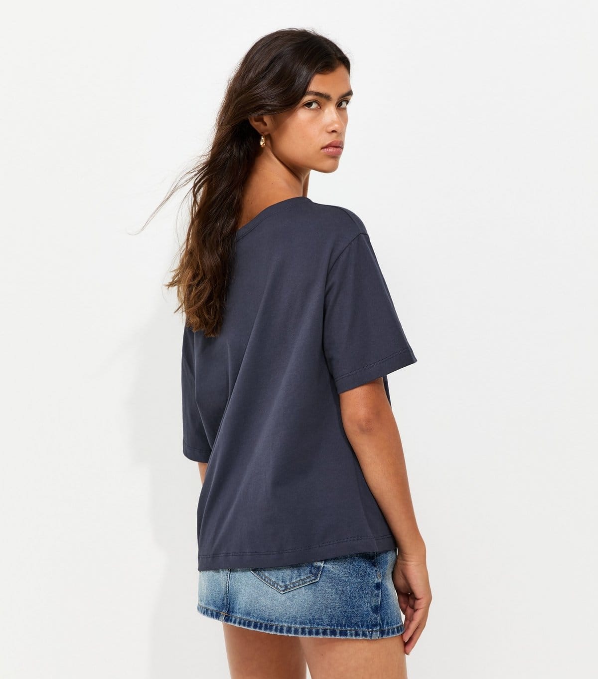 New Look Women's Navy Cotton New York Off the Shoulder T-Shirt New Look - 4