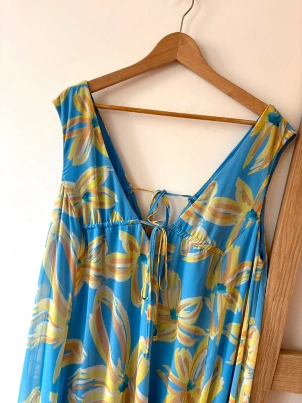 ASOS Design Asos design floral summer pale blue chiffon long dress size 14