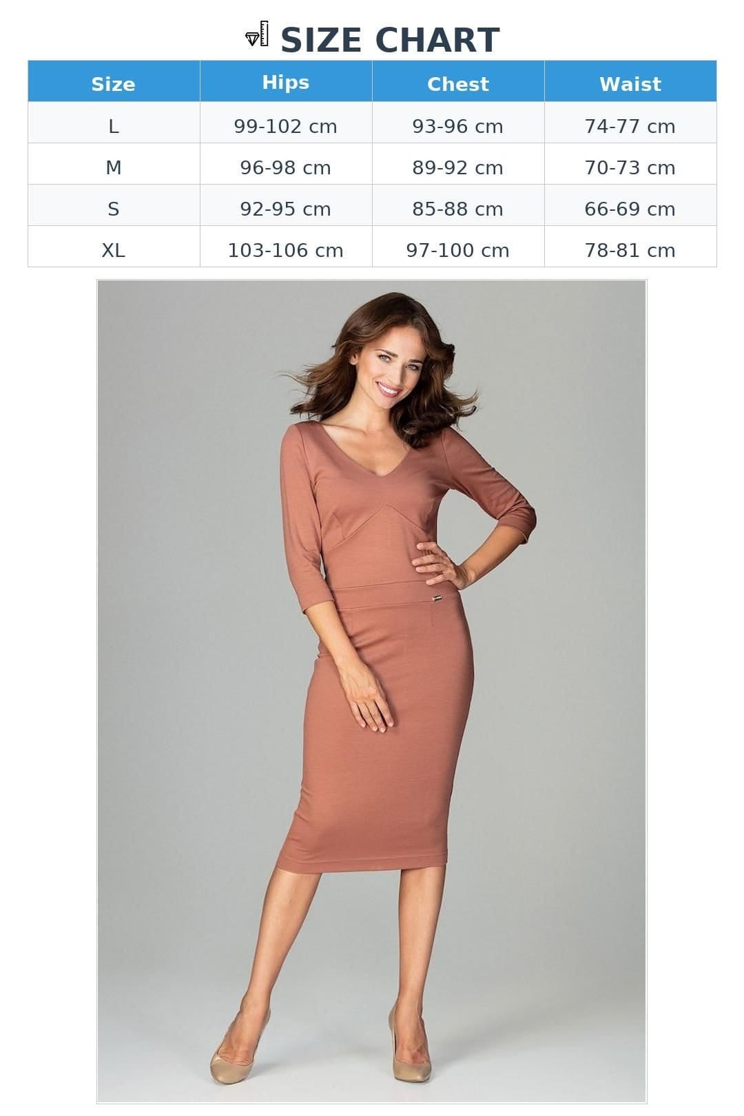 Love Lace Love Lace Women's Elegant Double Neckline Cutout Waist Dress in Brown - 4