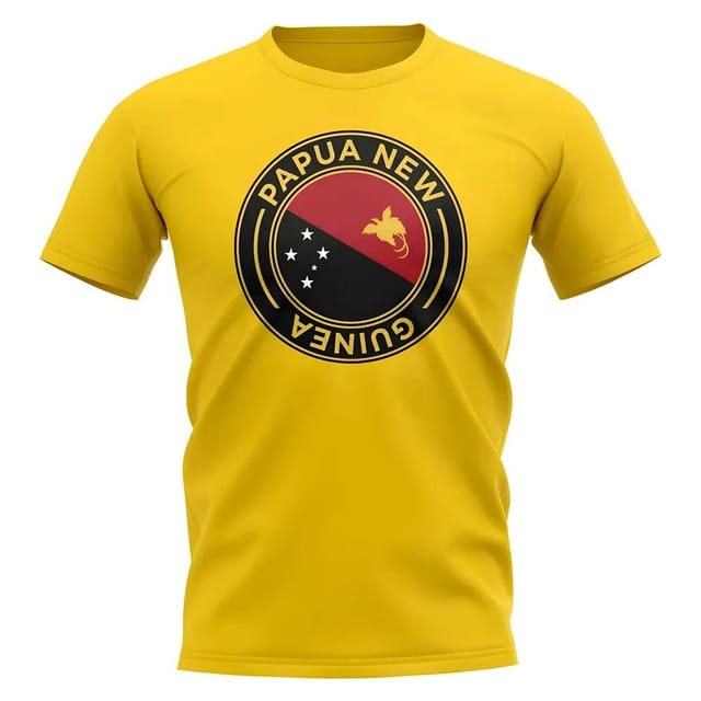 Papua New Guinea Papua New Guinea Men's Mens Football Badge T-Shirt in Yellow - 2