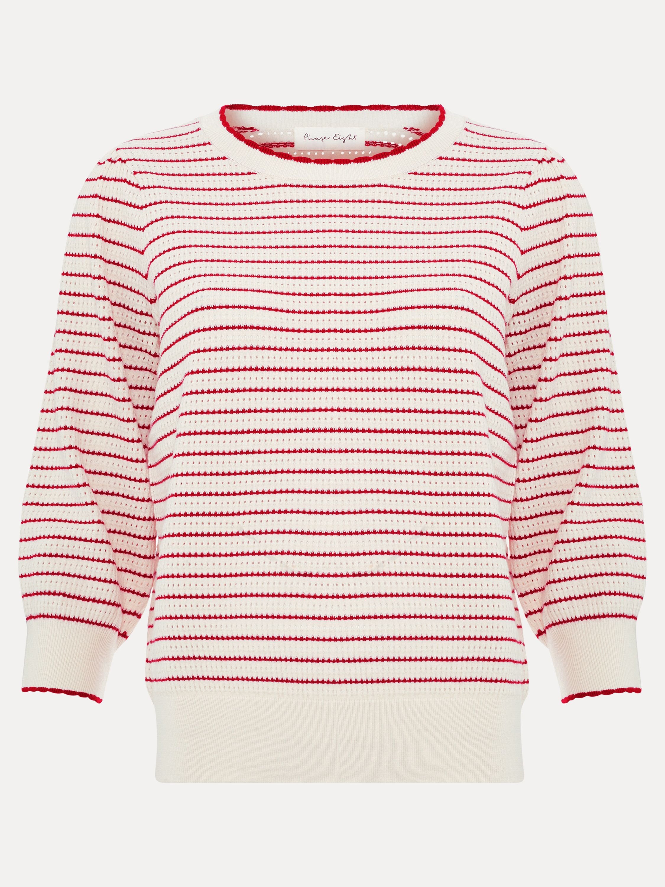 Phase Eight Phase Eight Women's Angel 3/4 Sleeve Stripe Jumper in Cream - 2