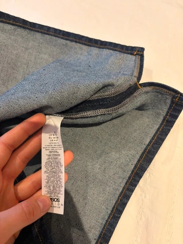 ASOS Denim Smock Top ASOS Dark Navy