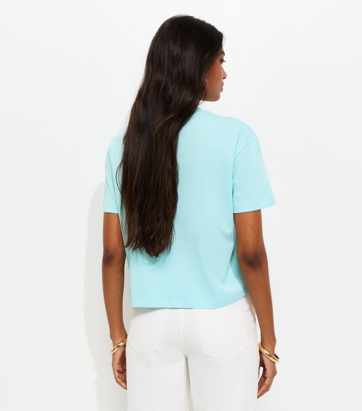 New Look Women's Light Blue Cotton Boxy Fit T-Shirt New Look - 4