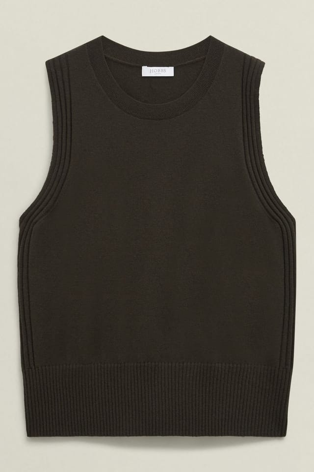 Hobbs London Hobbs London Women's Wentworth Knitted Vest in Dark Olive - 2