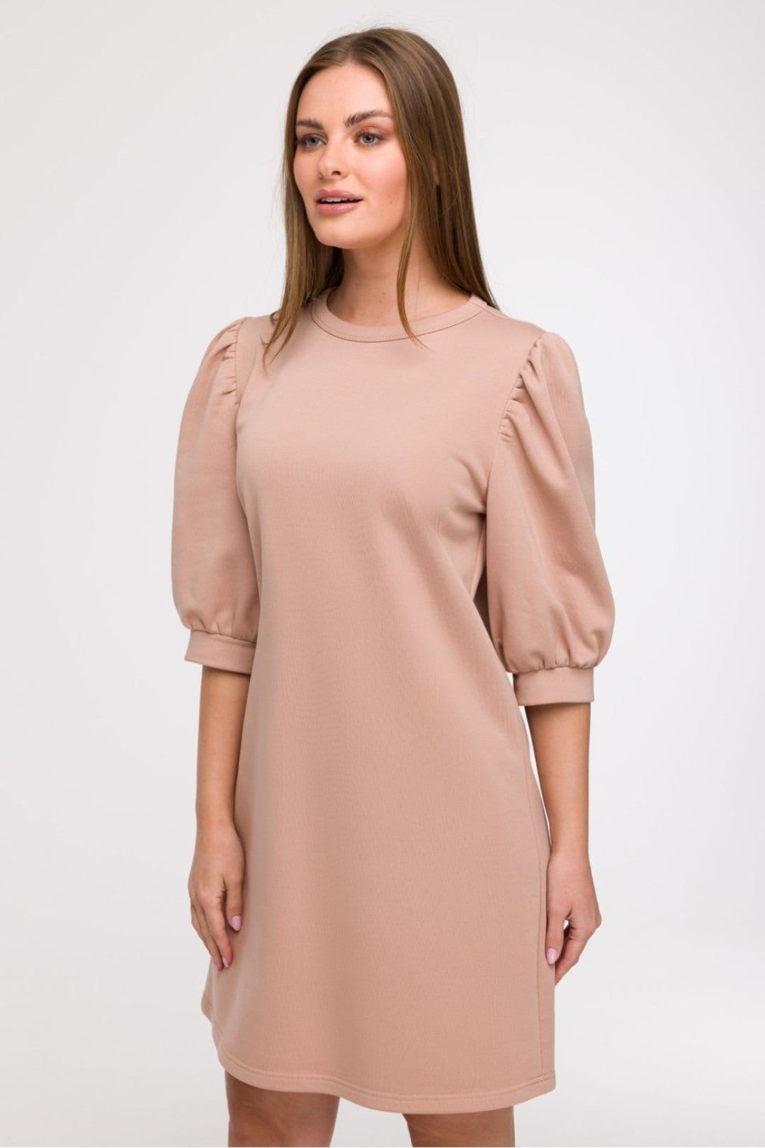 Love Lace Love Lace Women's Light A line Daydress with 3/4 Sleeves in Beige - 1
