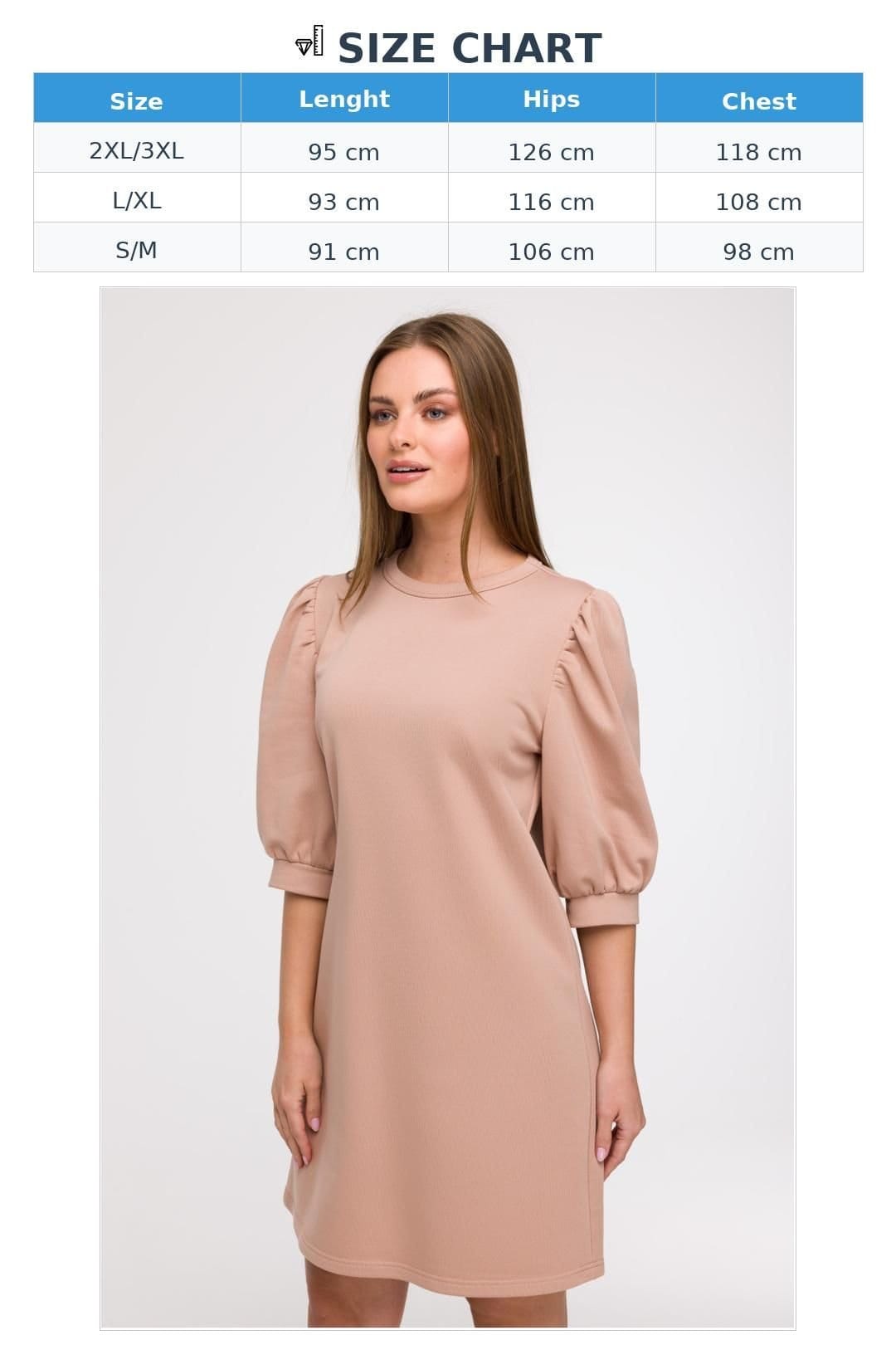 Love Lace Love Lace Women's Light A line Daydress with 3/4 Sleeves in Beige - 4