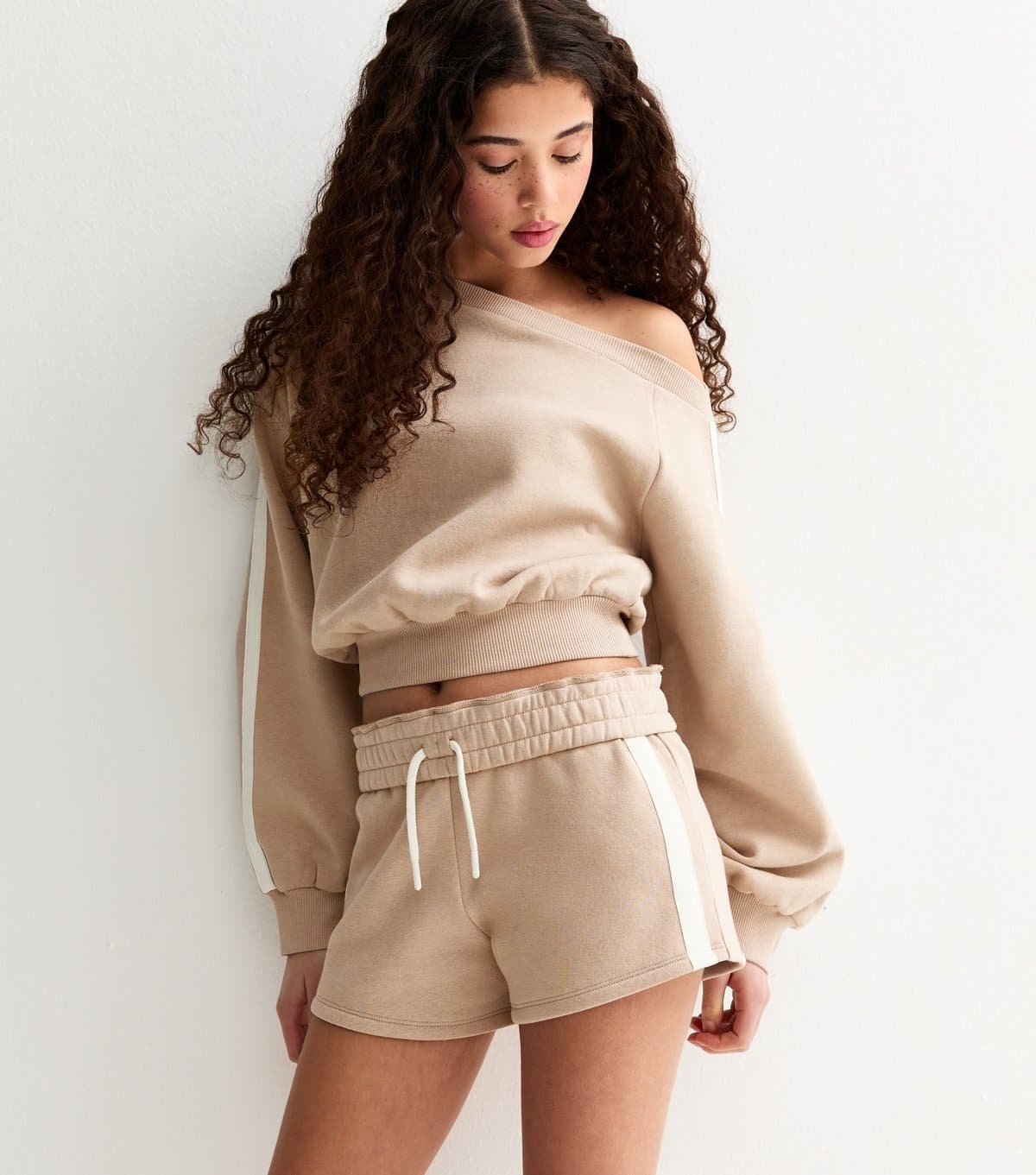 New Look New Look Stone Jersey Drawstring Shorts