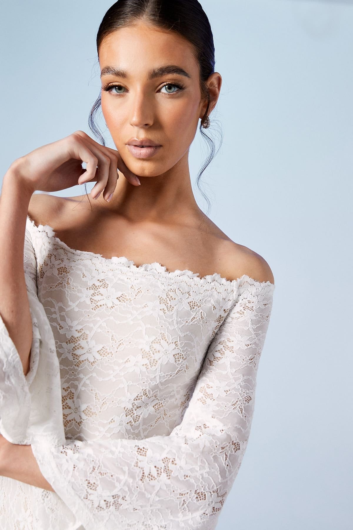 Coast Coast Women's Honoured Bardot Boho Lace Fishtail Wedding Dress in Ivory - 4