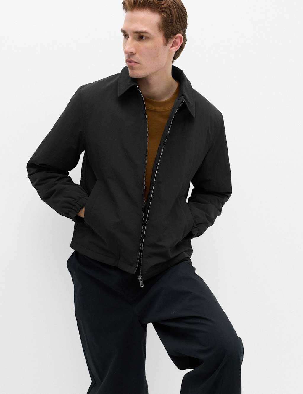 Marks & Spencer M&S Zip Through Padded Harrington Jacket Black