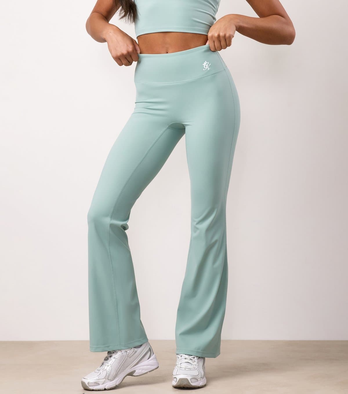 Gym King Women's Light Green 365 Flared Trousers Gym King New Look