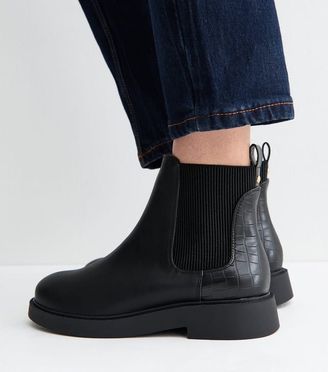New Look Women's Extra Wide Fit Black Faux Leather Chelsea Boots Vegan New Look - 2