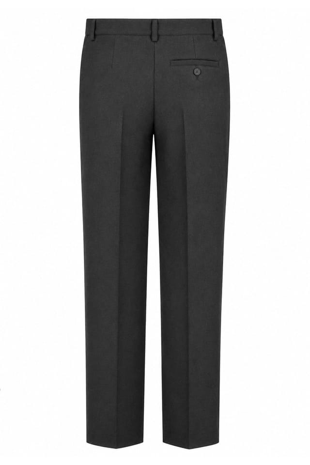 David Luke David Luke Men's Regular Fit Senior School Trousers in Charcoal - 2