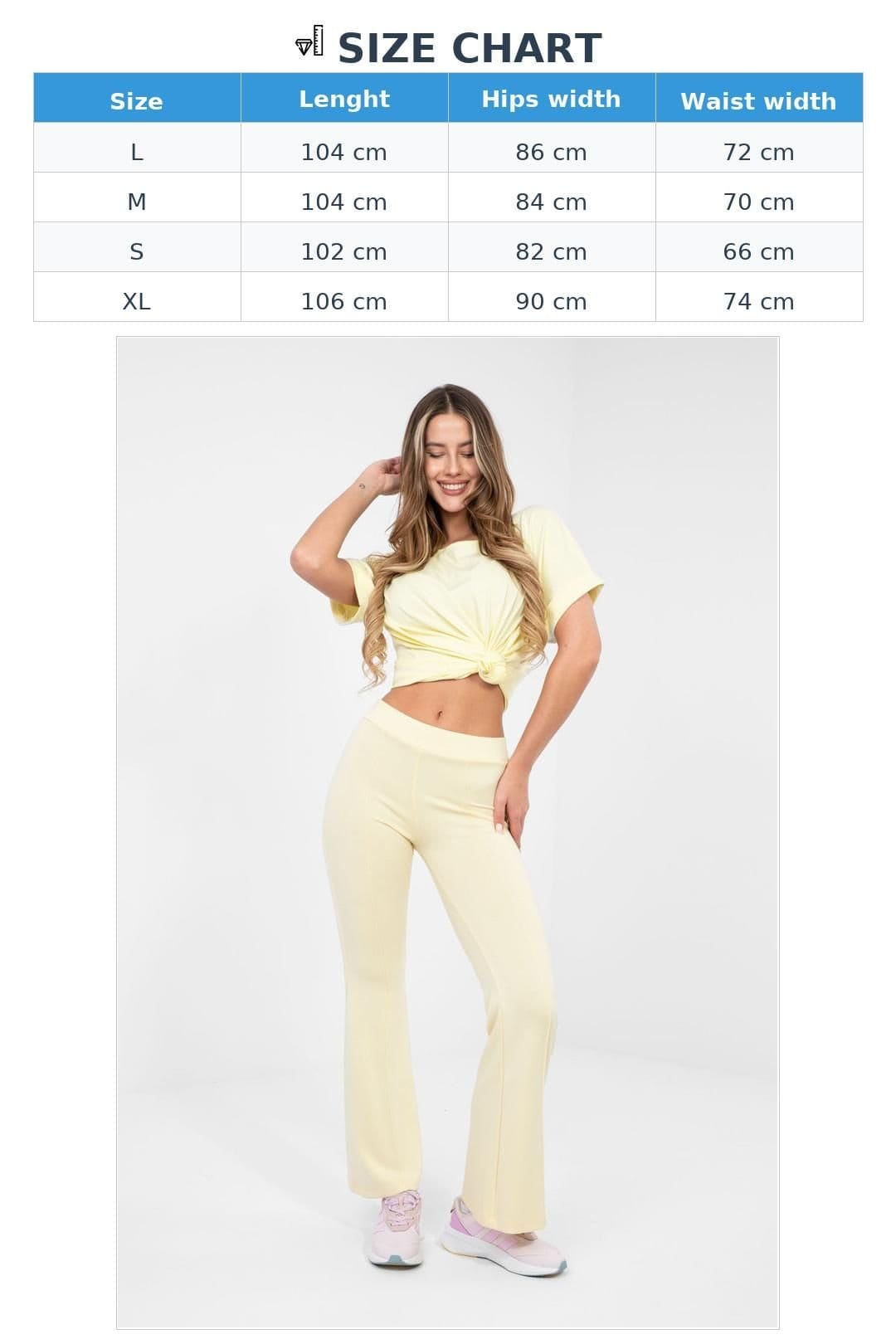 Love Lace Love Lace Women's High Waist Flared Soft Sweatpants in Yellow - 4
