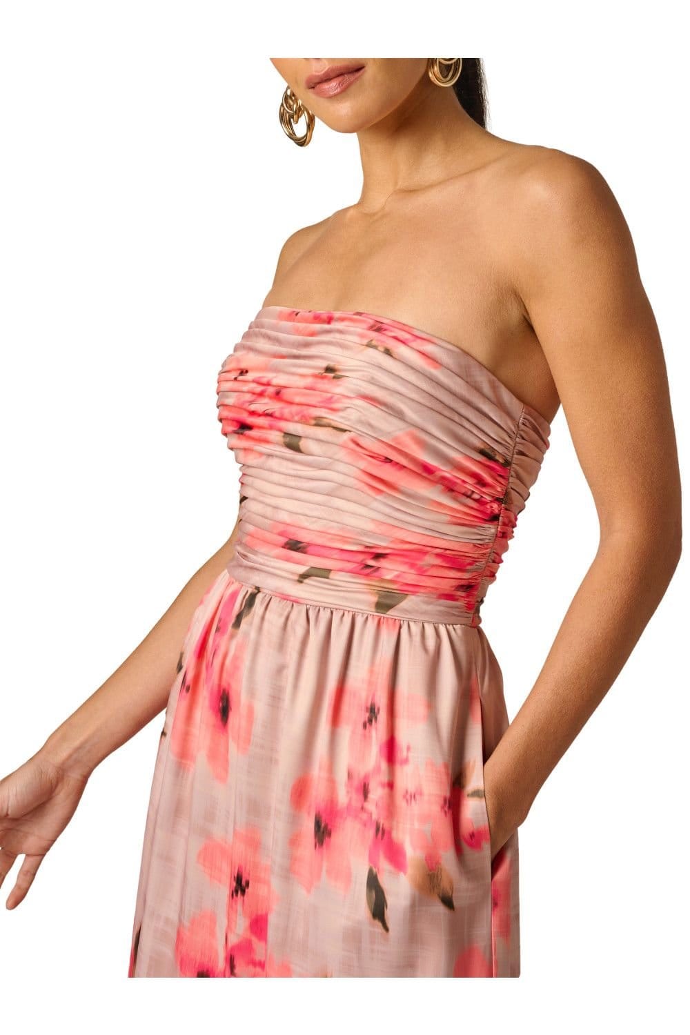 Adrianna by Adrianna Papell Adrianna by Adrianna Papell Women's Printed Satin Long Dress in Beige - 4