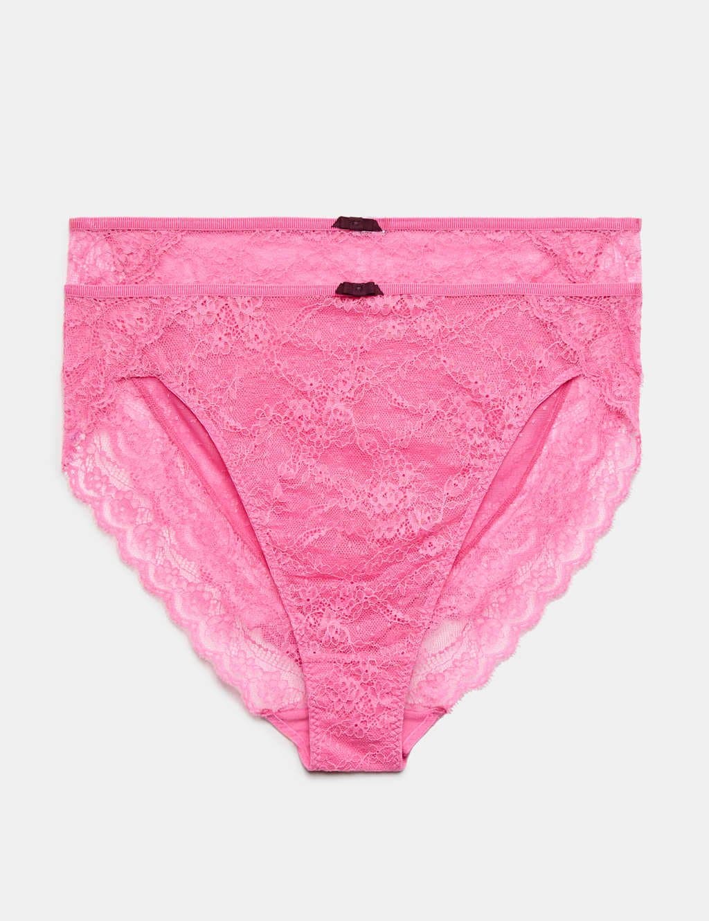 Marks & Spencer M&S 2 Pack Ida Lace High Leg Knickers Medium Pink
