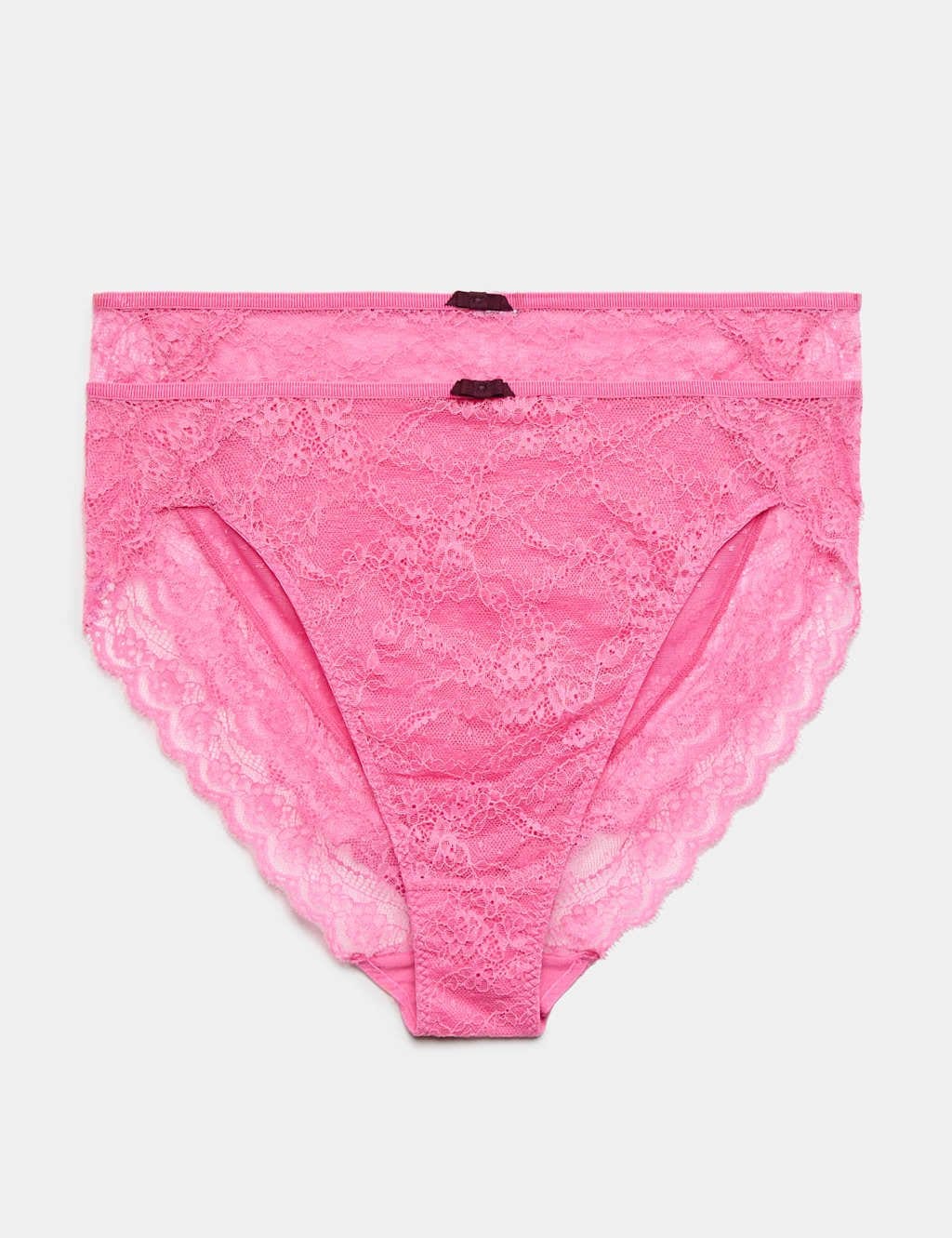 Marks & Spencer M&S 2 Pack Ida Lace High Leg Knickers Medium Pink - 1