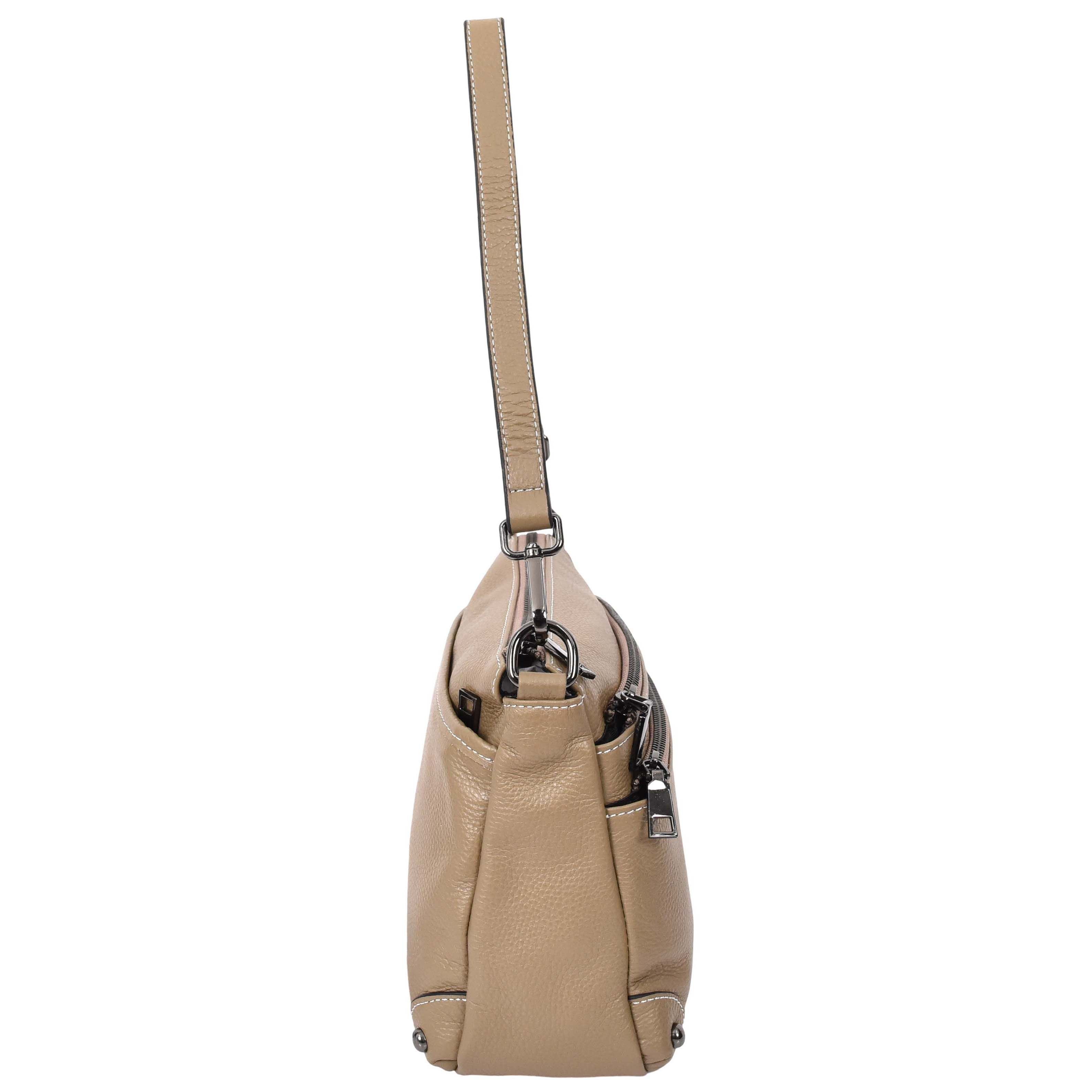 House of Leather House of Leather Women's Womens Real Leather Cross Body Shoulder Bag Classic Style Olivia Beige - 4