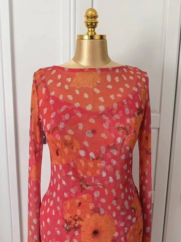 Never Fully Dressed Never Fully Dressed Coral Poppy Aria Mesh Maxi Dress Size UK 12 / M BNWT