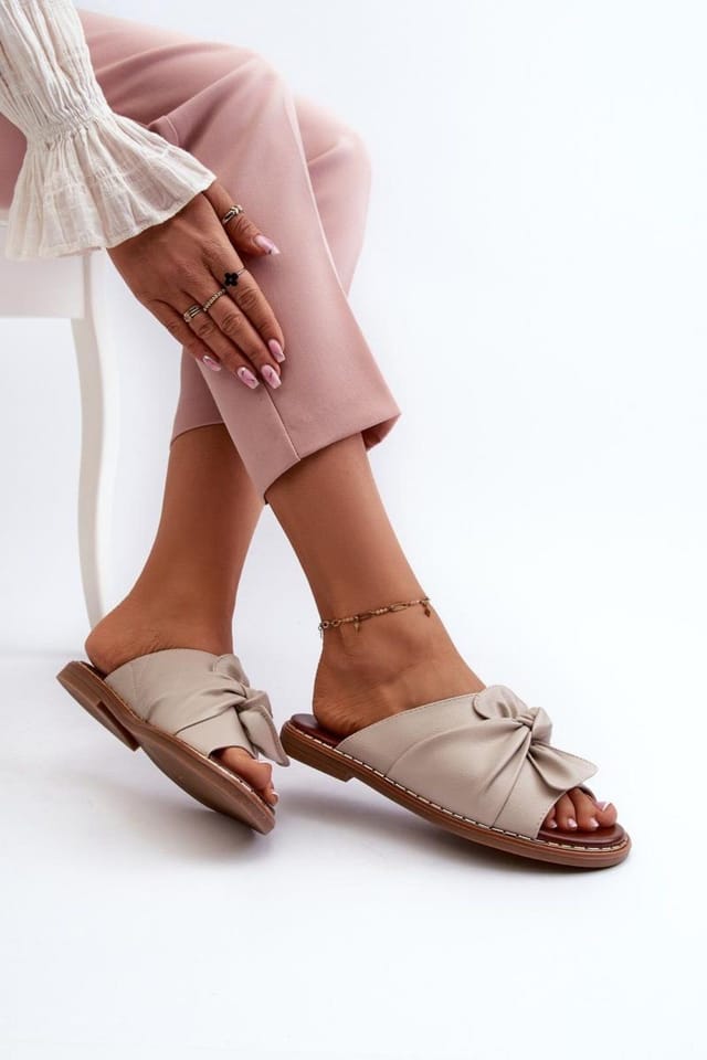 Love Lace Love Lace Women's Elegant Flat Heel Flip Flops for Everyday & Formal Wear in Beige - 3