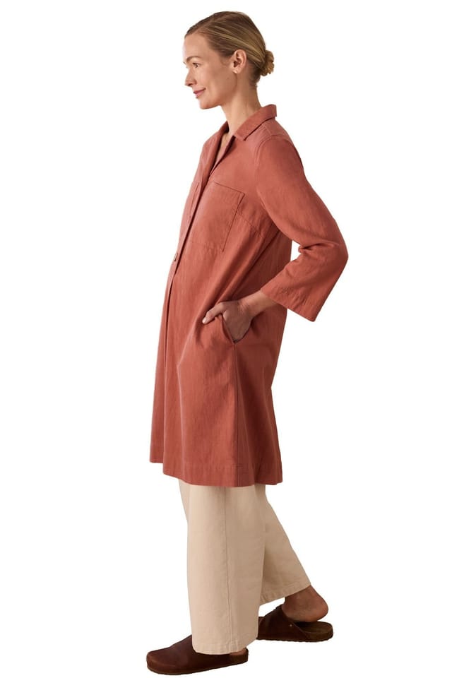 Celtic & Co Celtic & Co Women's Placket Detail Knee Length Dress in Dark Red - 3