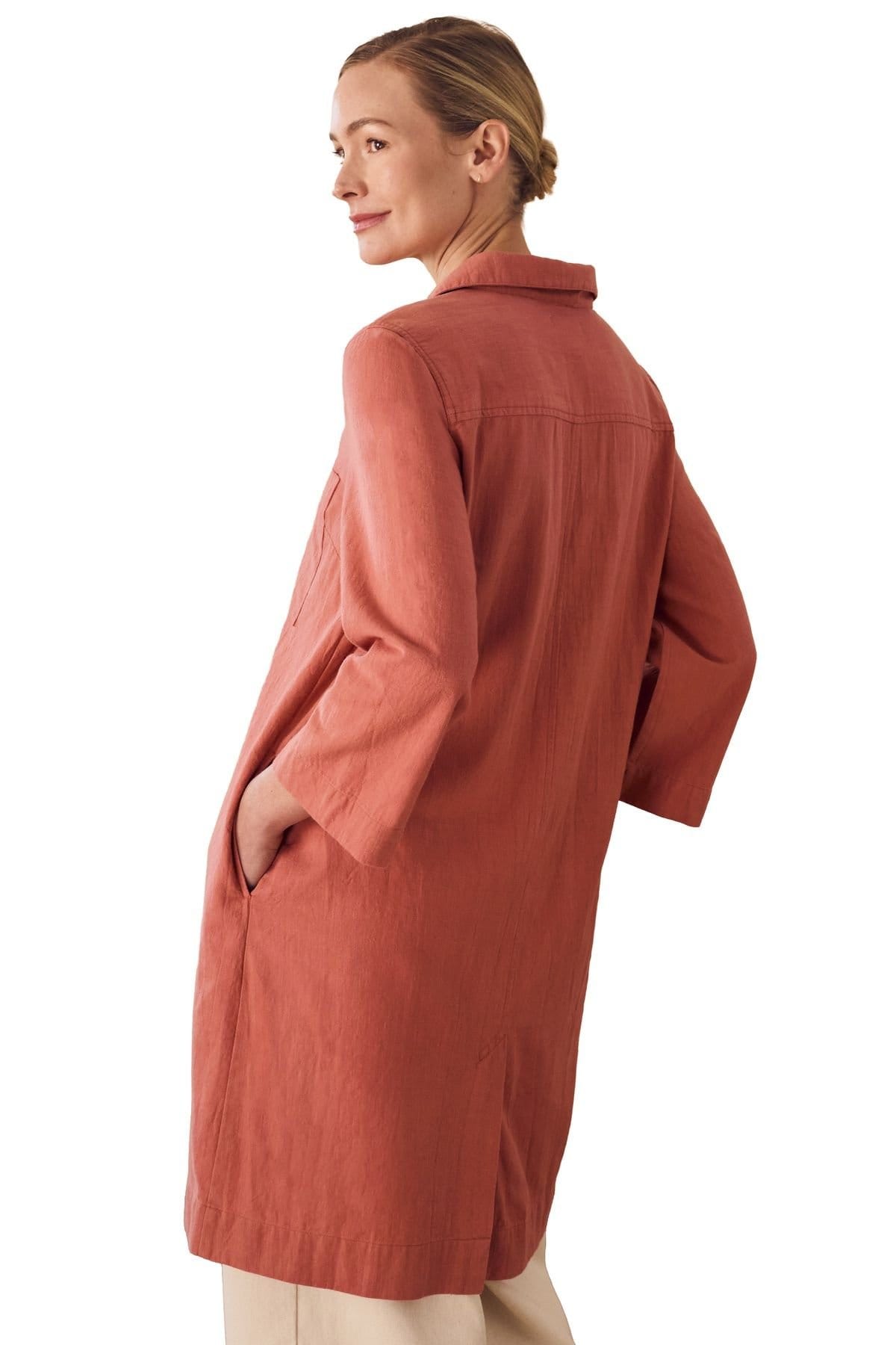 Celtic & Co Celtic & Co Women's Placket Detail Knee Length Dress in Dark Red - 4