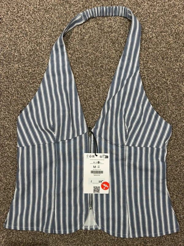 Bershka Halter neck zip vest