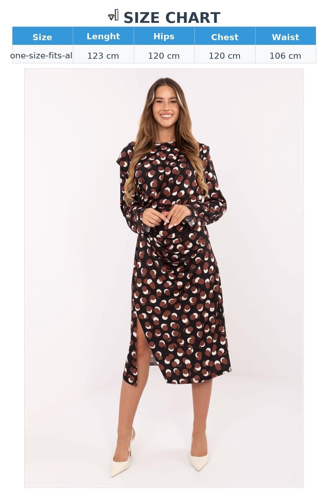 Love Lace Love Lace Women's Geometric Print Draped Midi Dress with Pads Style 219031 in Black - 4