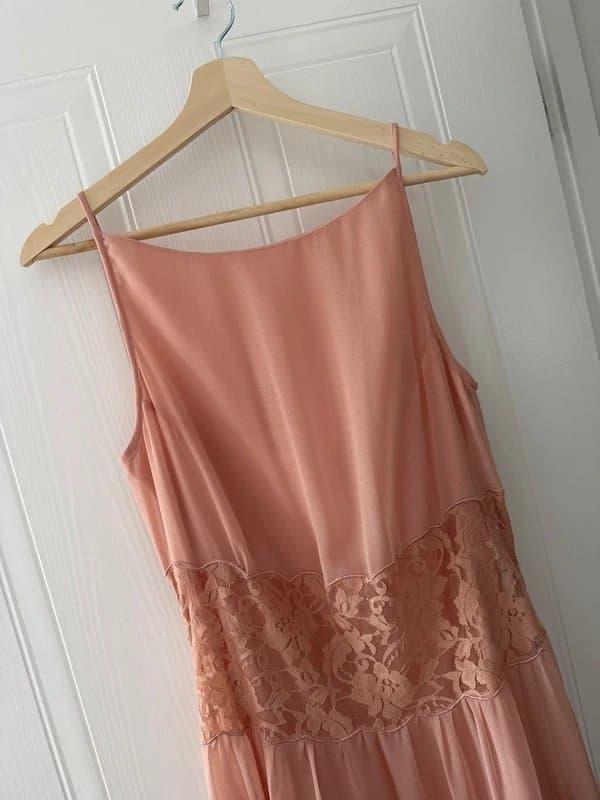 ASOS ASOS Embroidered Lace Boho Summer Dress -  Peachy Chiffon Flowy Neon Embroidery Flowers - Size 10