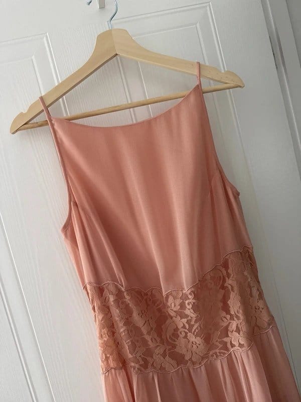 ASOS ASOS Embroidered Lace Boho Summer Dress - Peachy Chiffon Flowy Neon Embroidery Flowers - Size 10 - 1