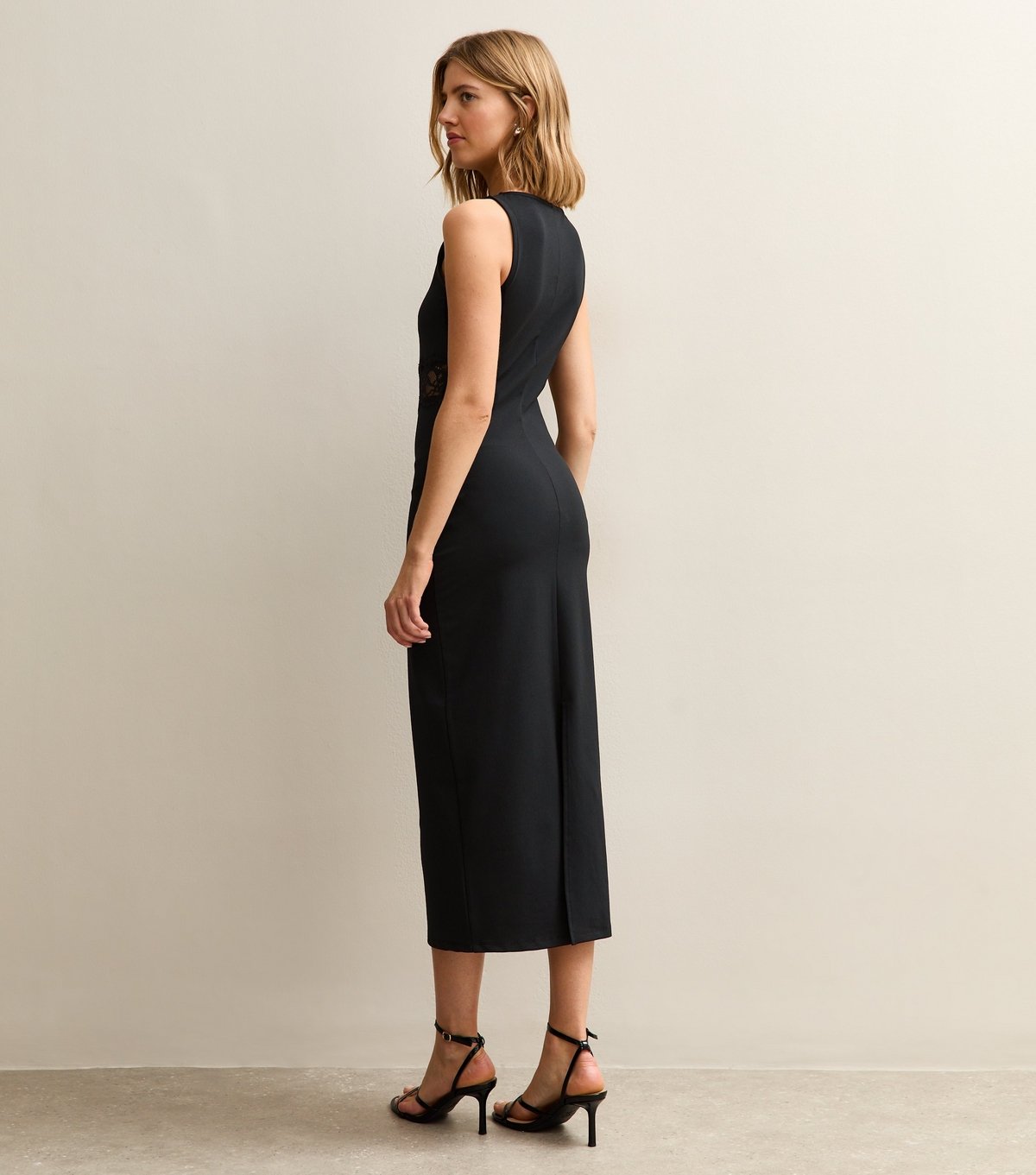 New Look Women's Black Lace Insert Sleeveless Midi Dress New Look - 4