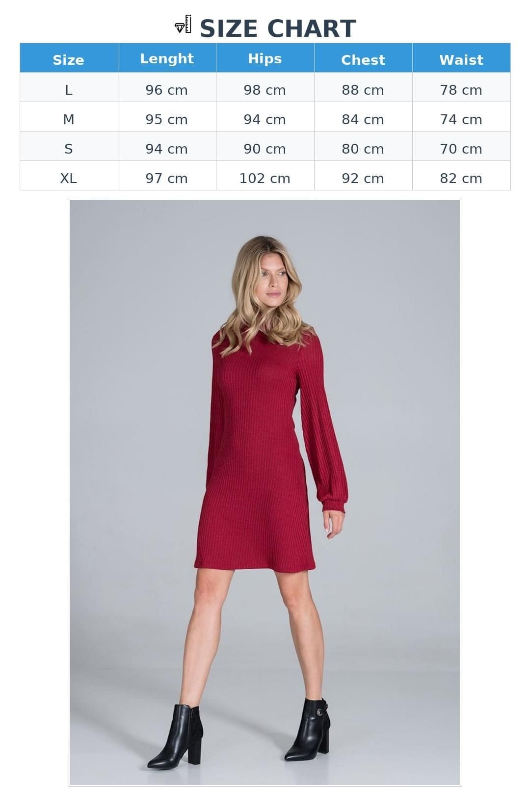 Love Lace Love Lace Women's Ribbed Knit Turtleneck Midi Dress Long Sleeve Style 157490 in Red - 4