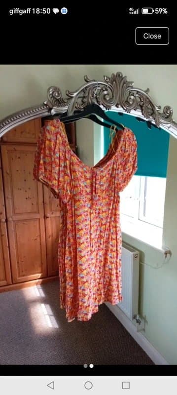 Vintage Dressing Ladies size 14 orange pattern tea summer dress