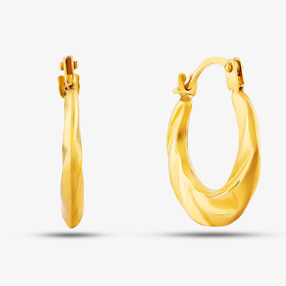 T.H.Baker T.H.Baker Women's 9ct Yellow Gold Graduated Twist Creole Hoop Earrings UER119Y - 1