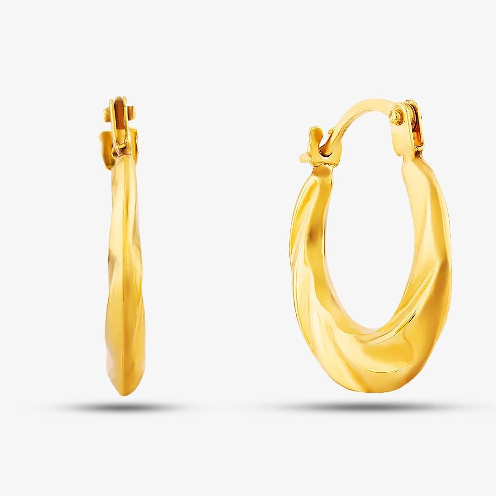 T.H.Baker T.H.Baker Gold Hoop Earrings with Twist Design