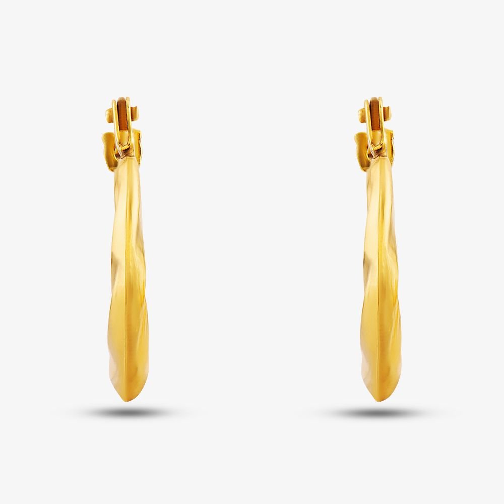 T.H.Baker T.H.Baker Women's 9ct Yellow Gold Graduated Twist Creole Hoop Earrings UER119Y - 2