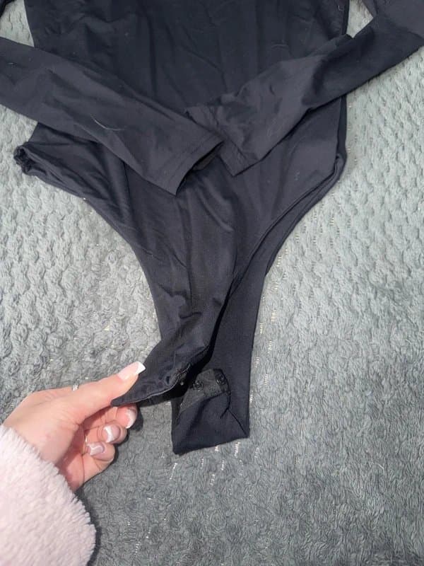 Shein black bodysuit and shorts set
