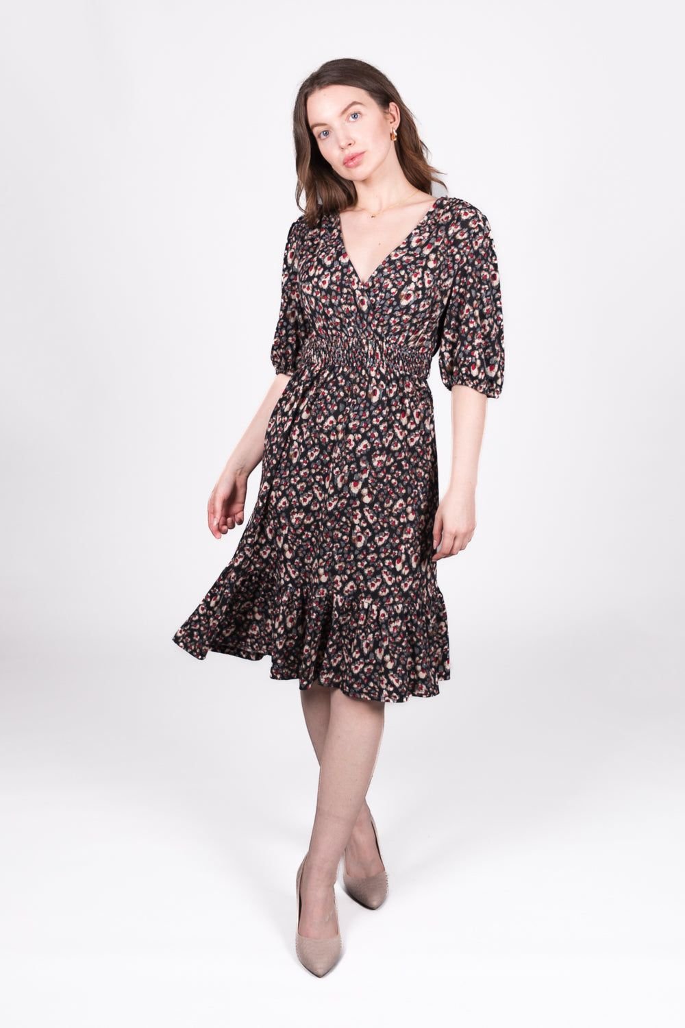 SOLO SOLO Women's Smock Abstract Wrap Dress in Black - 3