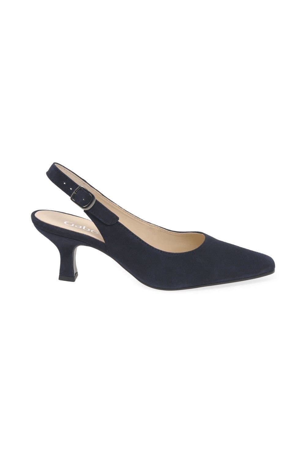 Gabor Gabor Navy Nubuck Slingback Court Shoes