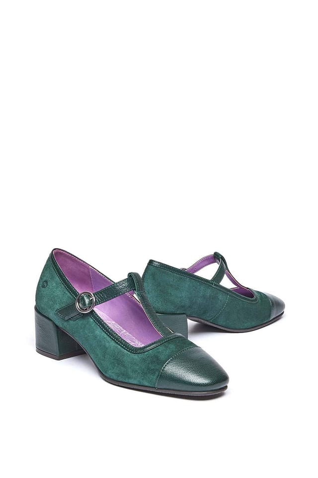 Moshulu Moshulu Women's 'Buchoo' T-Bar Heel in Dark Green - 2