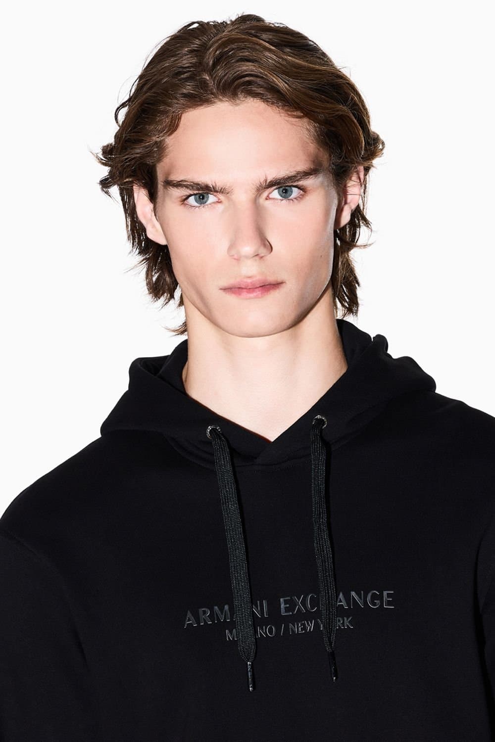Armani Exchange Armani Exchange Men's Milano - New York Pull Over Hoodie Black