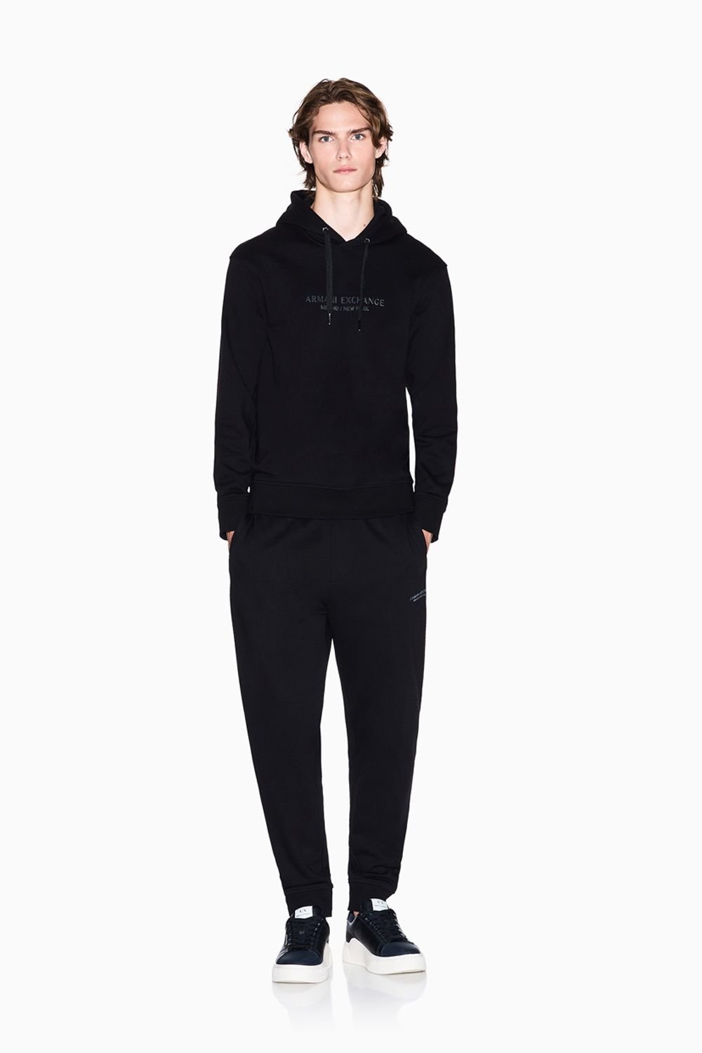 Armani Exchange Armani Exchange Men's Milano - New York Pull Over Hoodie Black - 2