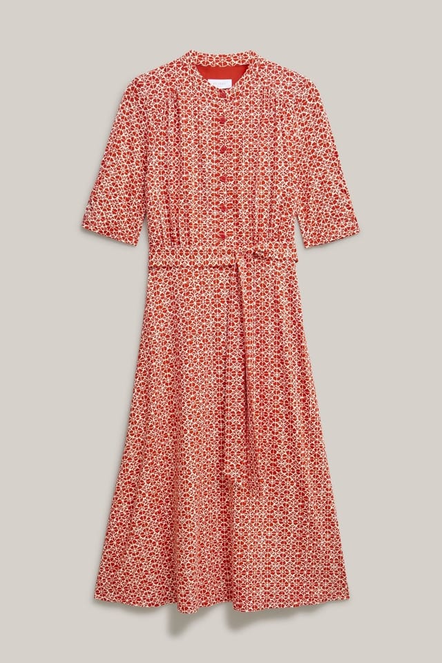 Hobbs London Hobbs London Women's Cathy 3/4 Sleeve Jersey Midi Dress in Scarlet - 2