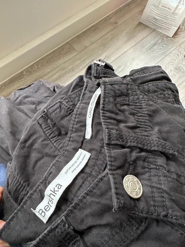 Bershka Black cargo straight pants