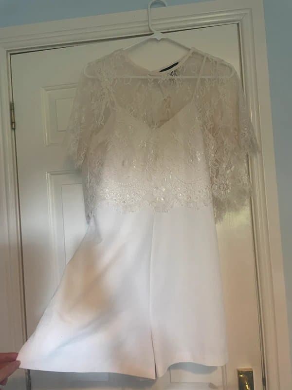 New Look Cream Jumpsuit Newlook with Lace Overlay