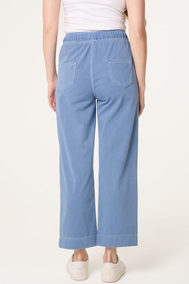 Alse Studio Alse Studio Women's Soft Touch Elasticed Waist Seam Detail Trousers in Blue - 3