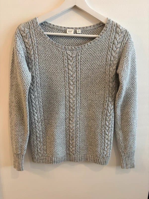 GAP GAP Grey Cable Knit Jumper Sweater XS 100% Cotton