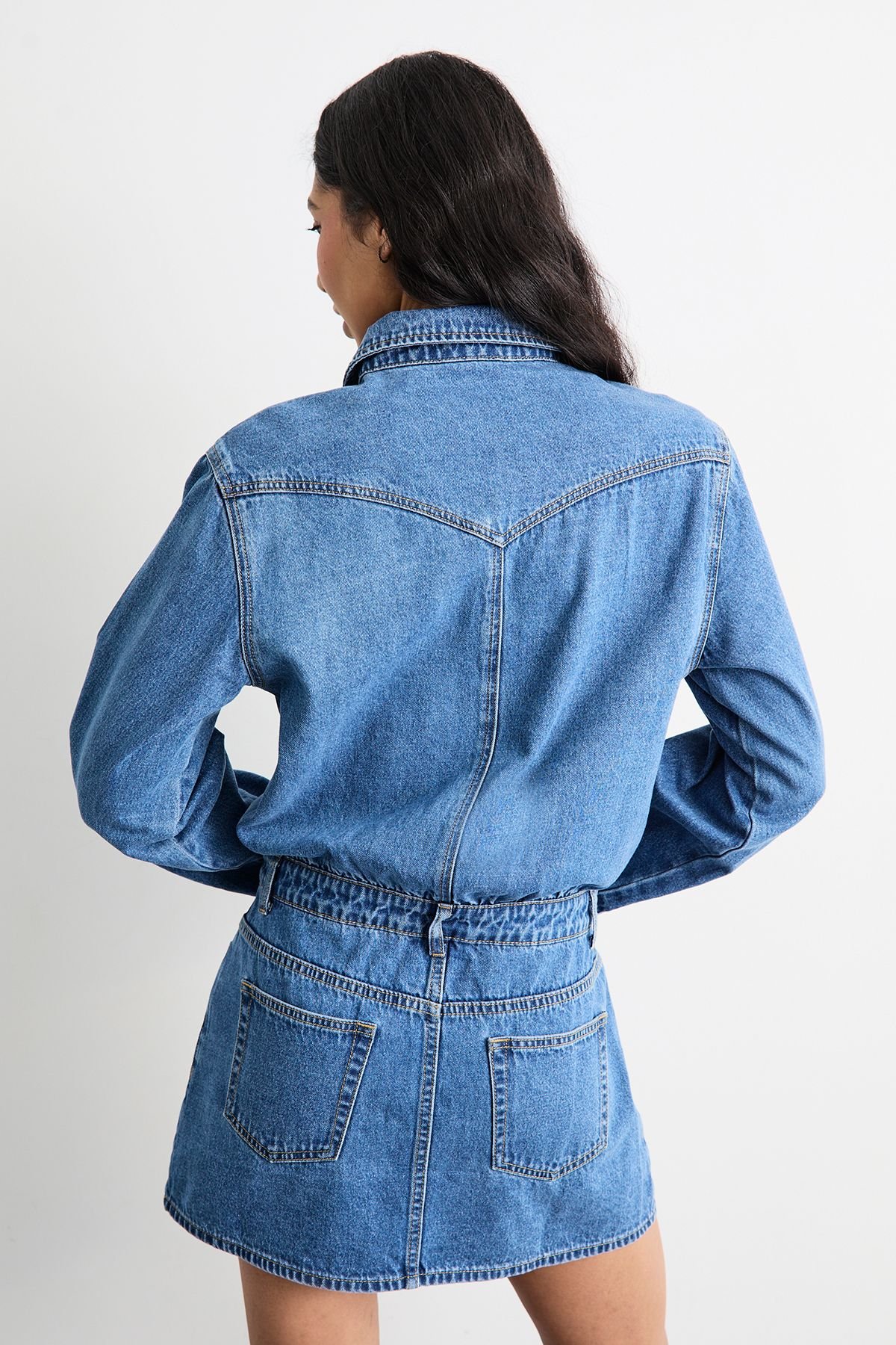 Warehouse Warehouse Women's Denim Shirt Mini Dress - 3