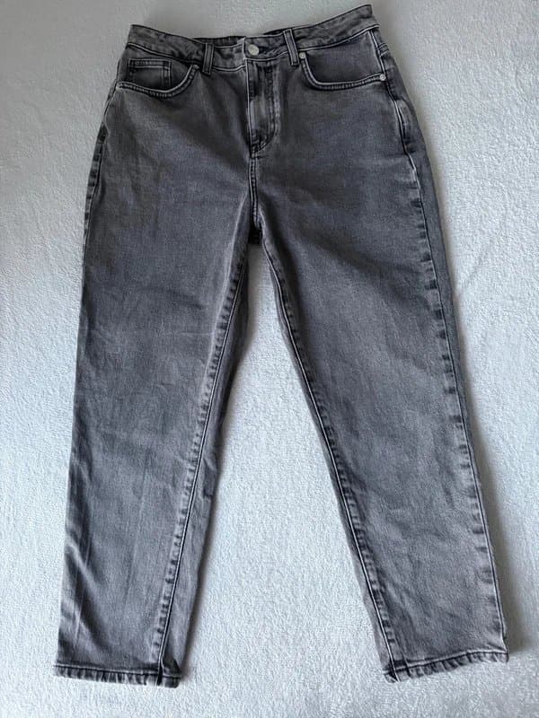 New Look New Look Grey Hannah Ankle Grazer Straight Leg Jeans Size UK10 Eur38